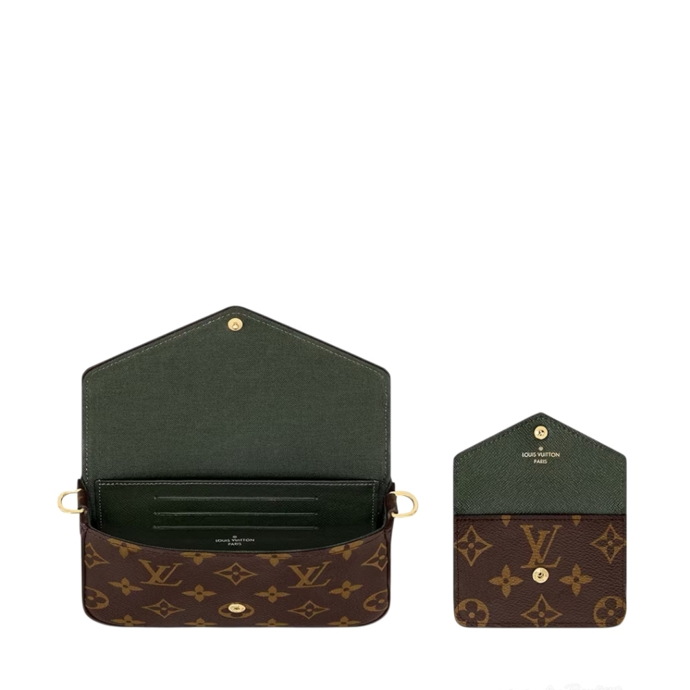 Authenticated Louis Vuitton LV Monogram Felicie Strap & Go Kaki MINT CONDITION - Picture 10 of 16